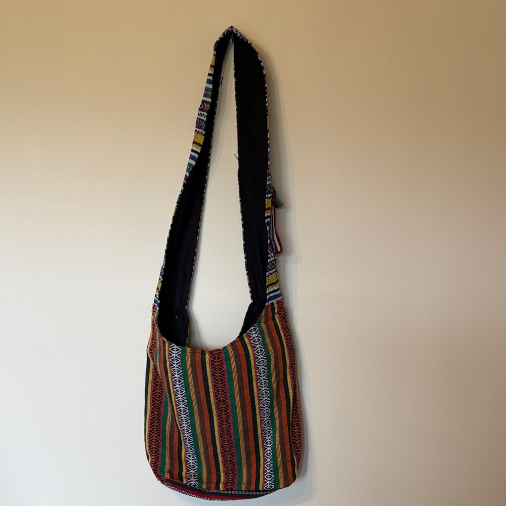 Embroidered Blue Mushroom Patchwork Crossbody Bag… - image 8